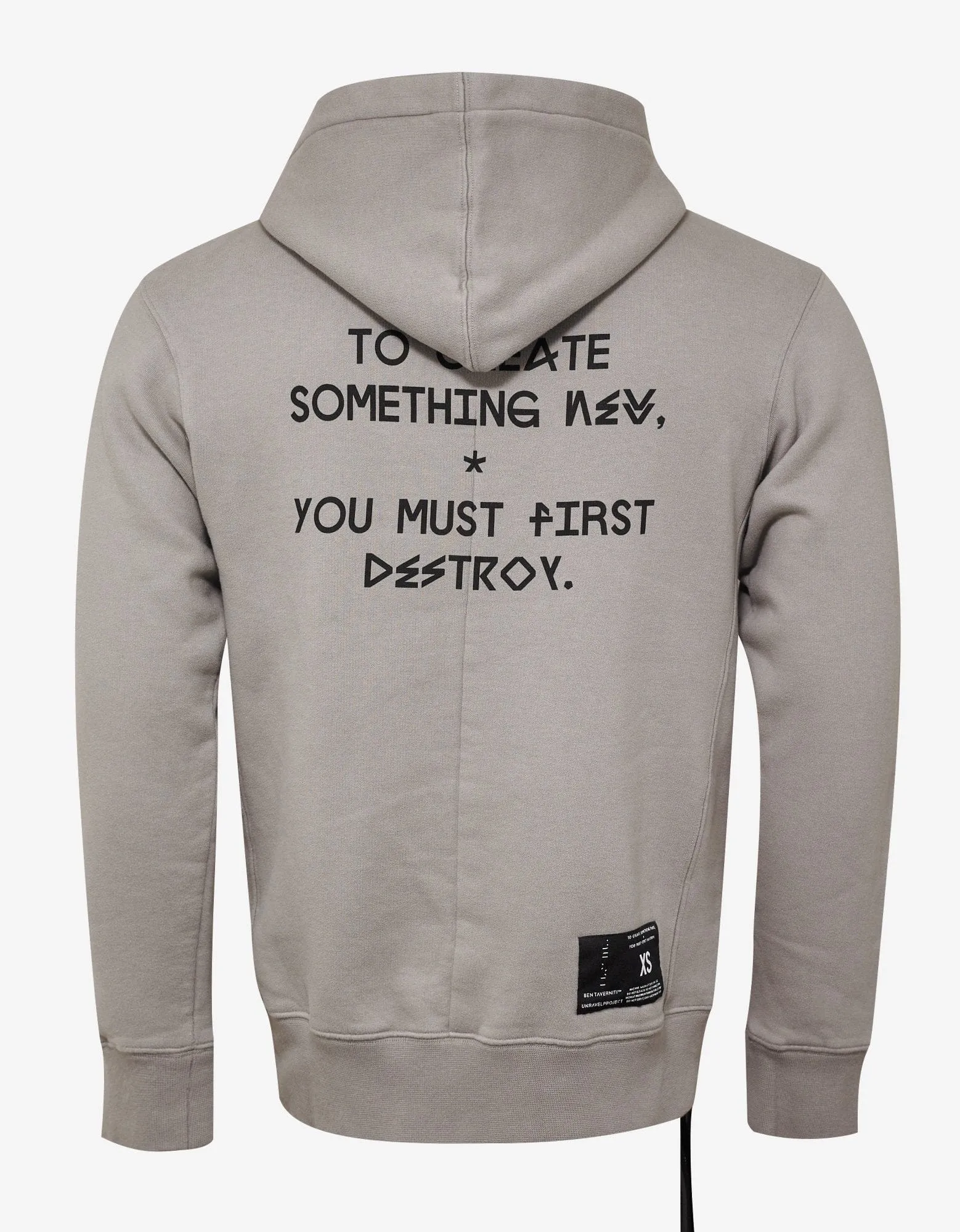 Ben Taverniti Unravel Project Beige Printed Hoodie sold by Zoo Fashions product image thumbnail 2