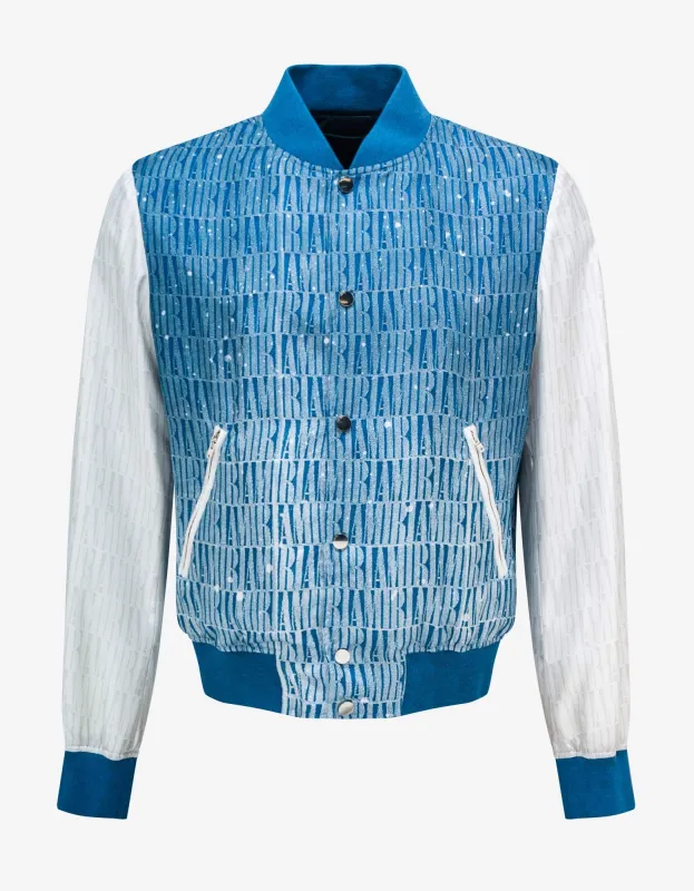 Amiri Blue Gradient Repeat Amiri Bomber Jacket sold by Zoo Fashions