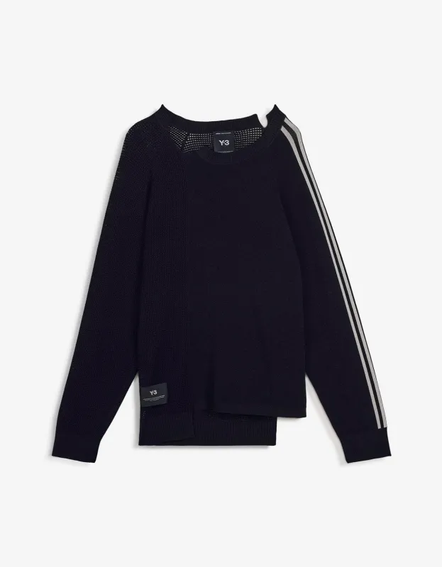 Y-3 Black Logo Knit Sweater sold by Zoo Fashions