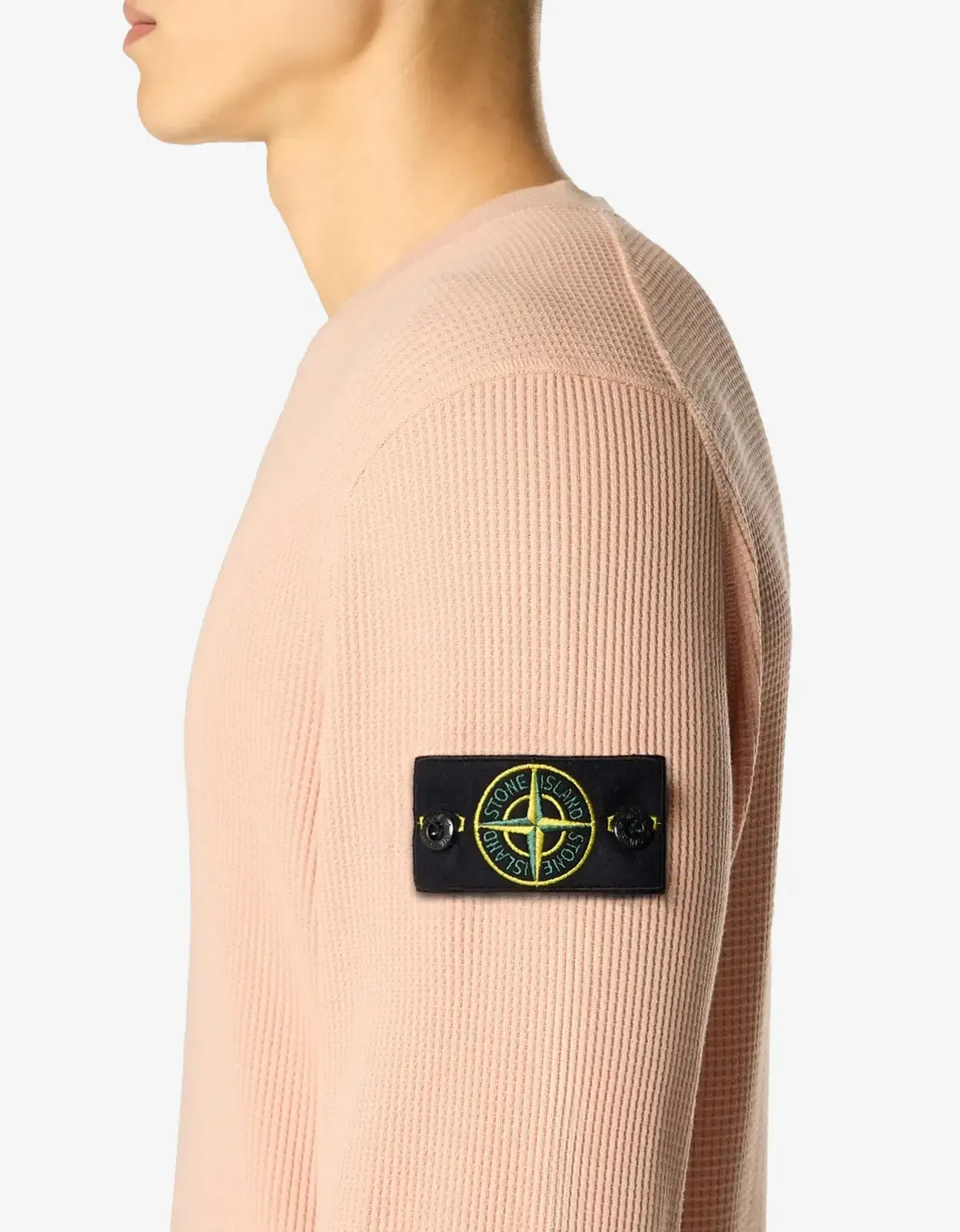 Stone Island Pink Waffle Fleece Sweatshirt sold by Zoo Fashions product image thumbnail 3