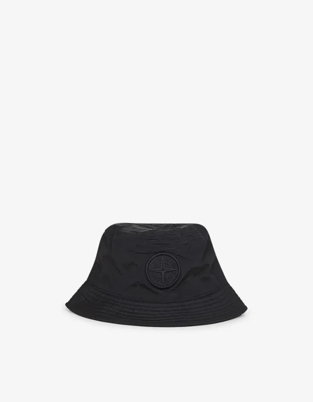 Stone Island Black Bucket Hat made by Stone Island