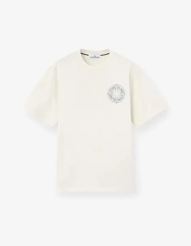 Stone Island White Outline Compass Print T-Shirt sold by Zoo Fashions