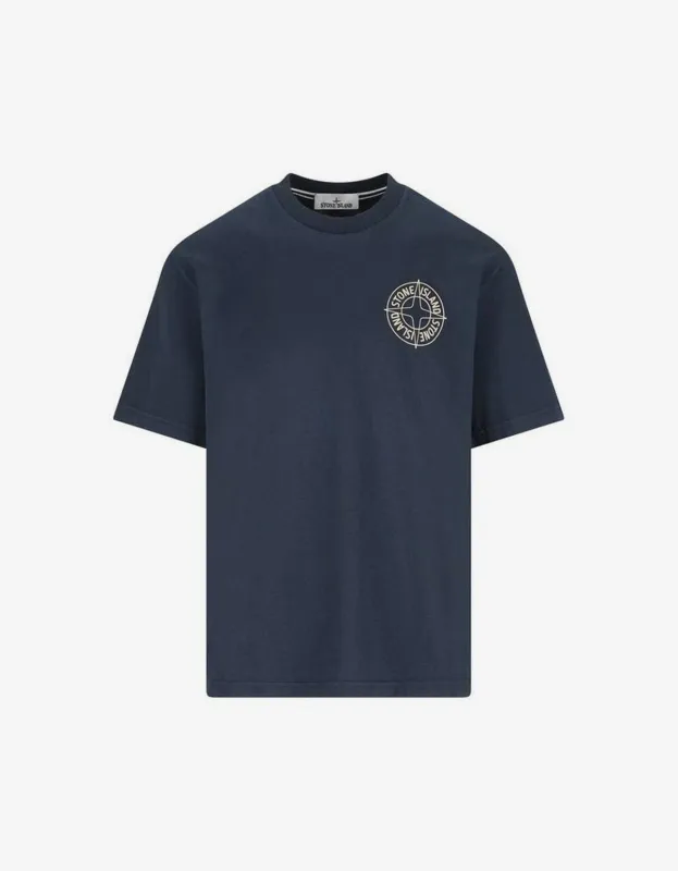 Stone Island Blue Outline Compass Print T-Shirt sold by Zoo Fashions