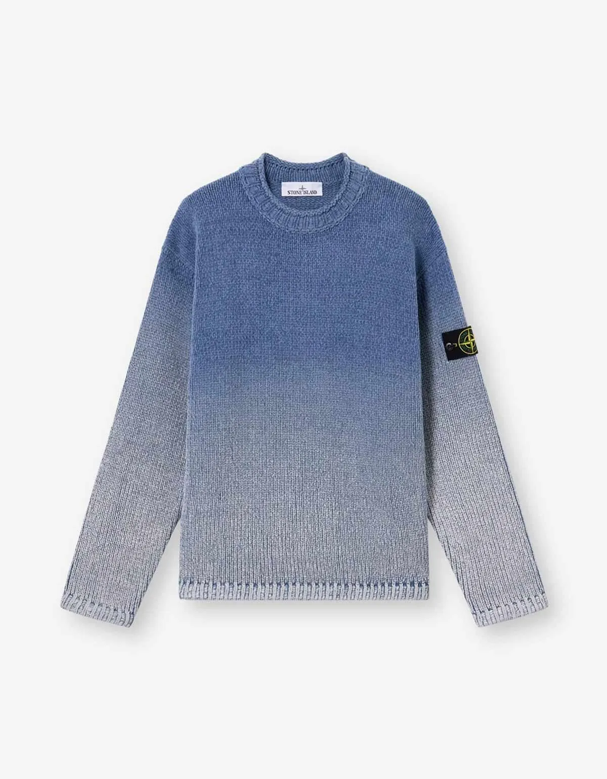 Stone Island Blue Chenille Degrade Print Sweater sold by Zoo Fashions