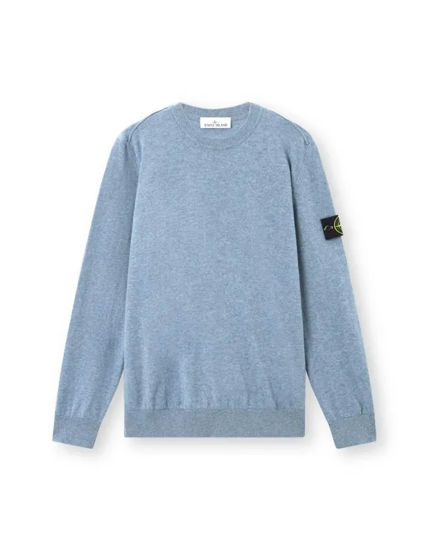 Stone Island Avio Blue Crew Neck Sweater sold by Zoo Fashions