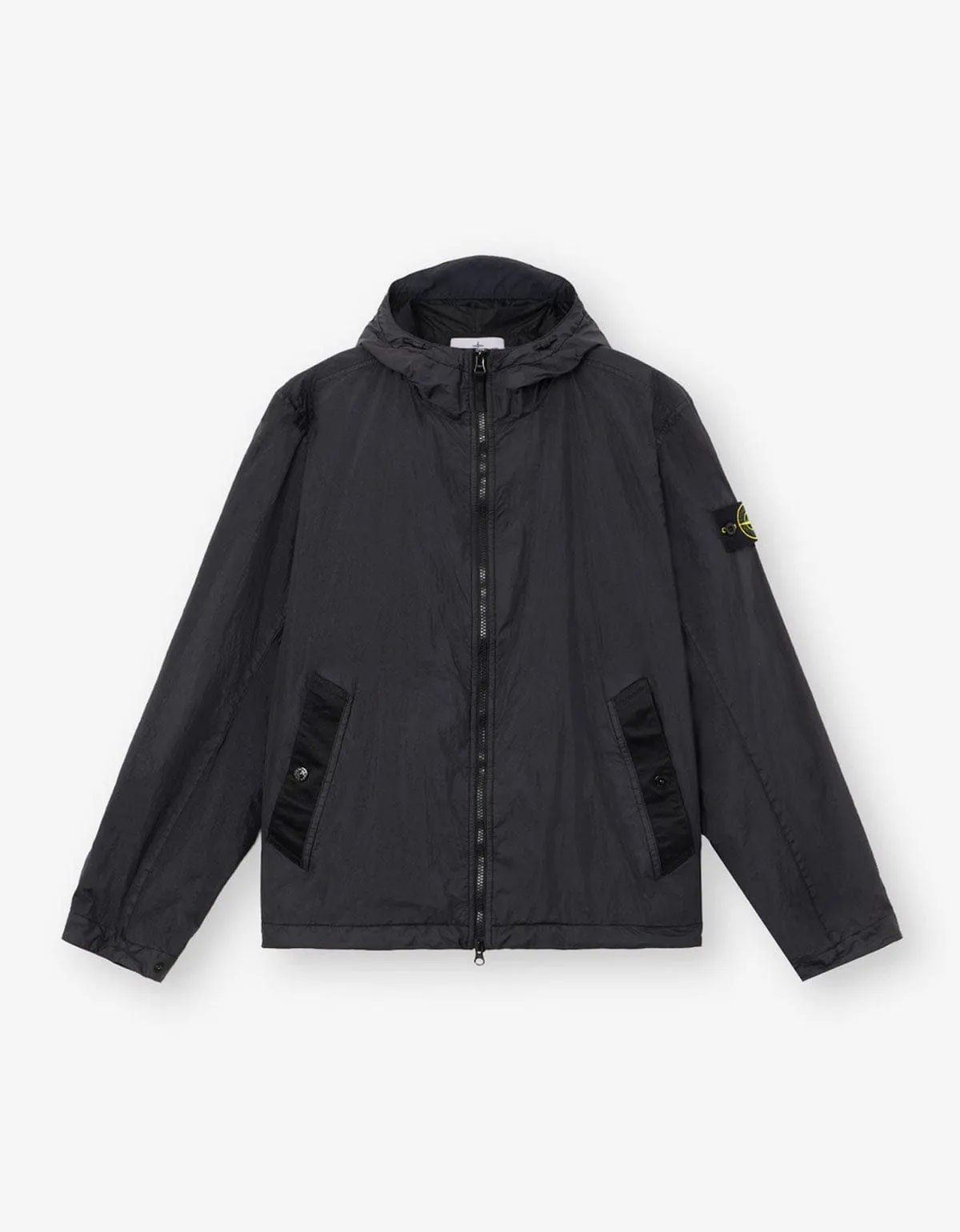 Stone Island Black Crinkle Reps NY Anti-drop Jacket sold by Zoo Fashions