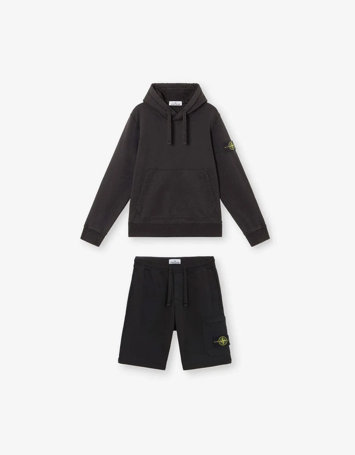 Stone Island Black Compass Hoodie & Sweat Shorts sold by Zoo Fashions