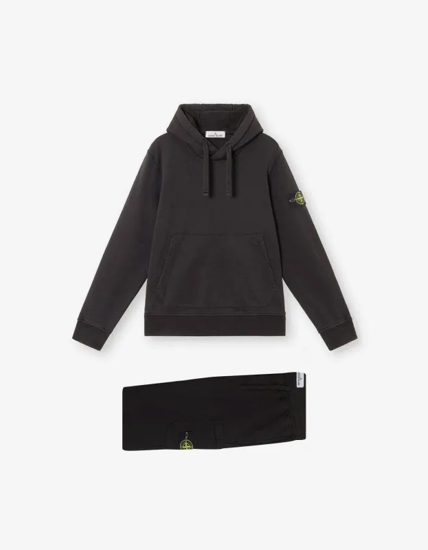 Stone Island Black Compass Hoodie & Sweat Pants Bundle sold by Zoo Fashions