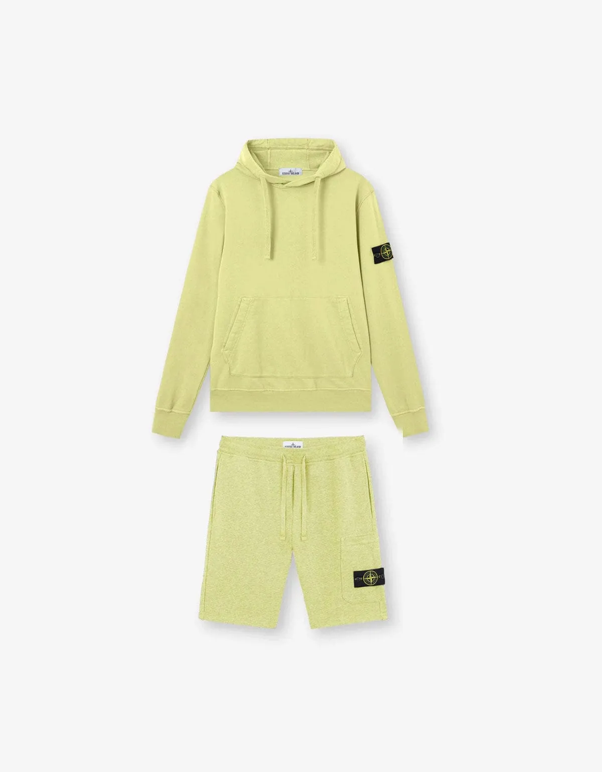 Stone Island Yellow Hoodie & Sweat Shorts sold by Zoo Fashions