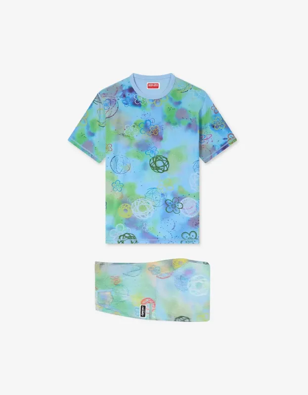 Kenzo x Futura 2000 Blue Reversible T-Shirt & Double Knee Pants made by Kenzo