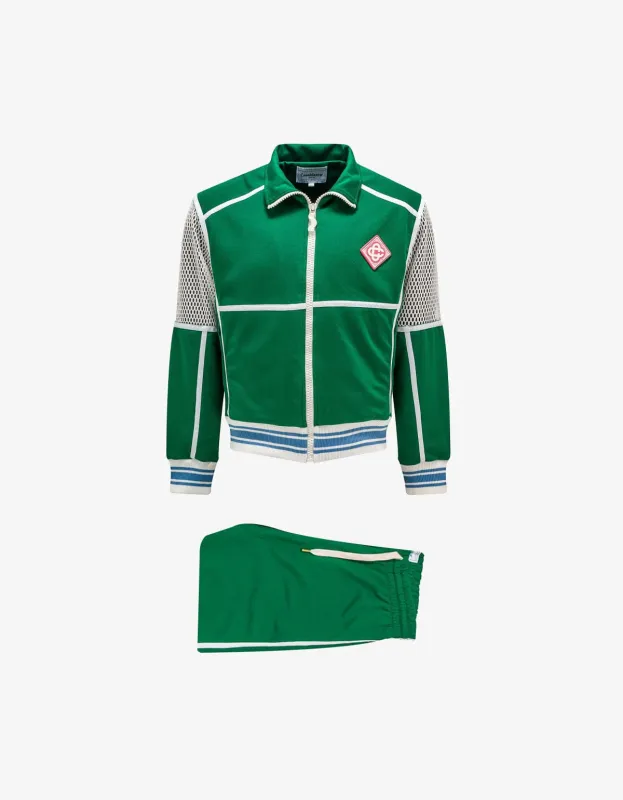 Casablanca Green Interlock Mesh Track Jacket & Track Pants sold by Zoo Fashions