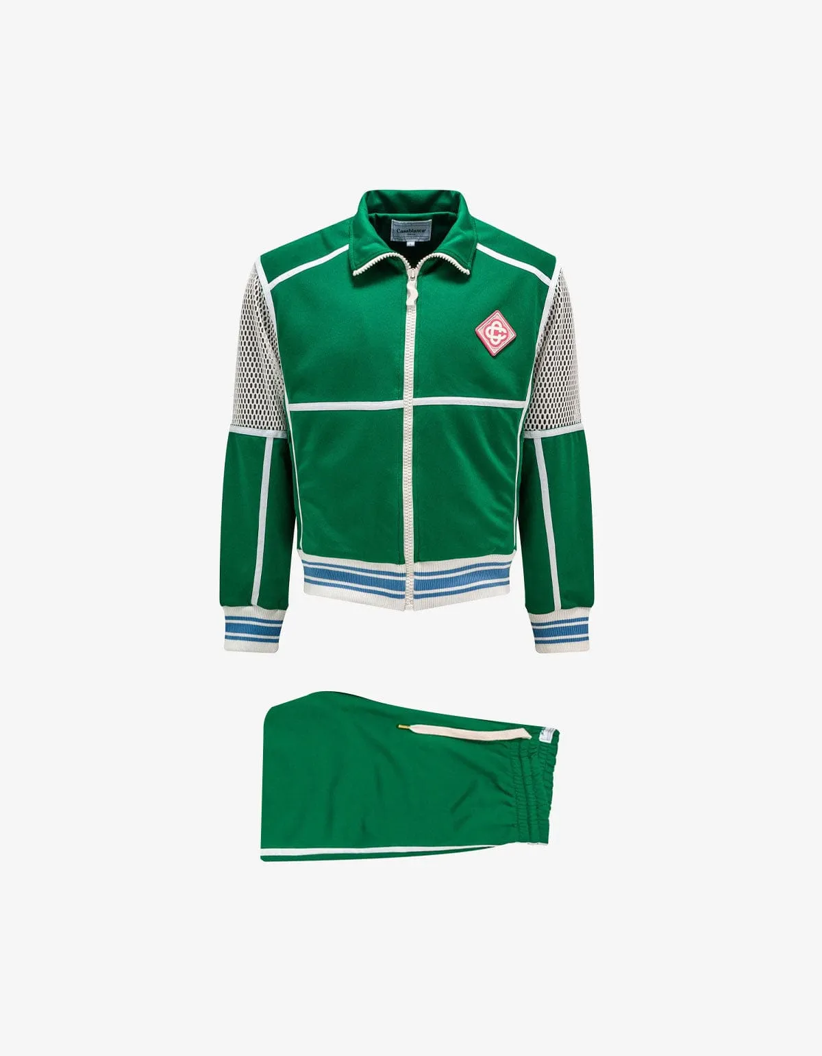 Casablanca Green Interlock Mesh Track Jacket & Track Pants sold by Zoo Fashions