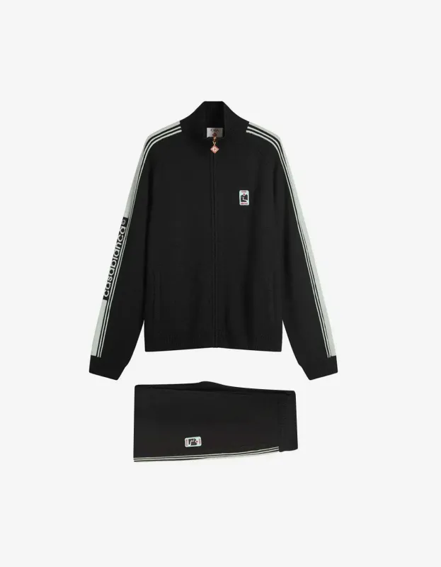Casablanca Black Merino Wool Track Jacket & Track Pants Bundle sold by Zoo Fashions