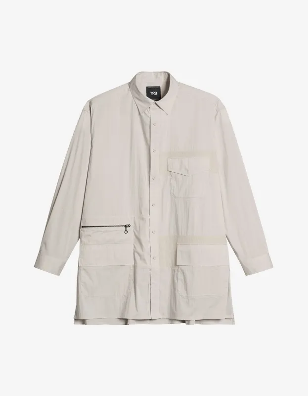 Y-3 White Utility Shirt made by Y-3