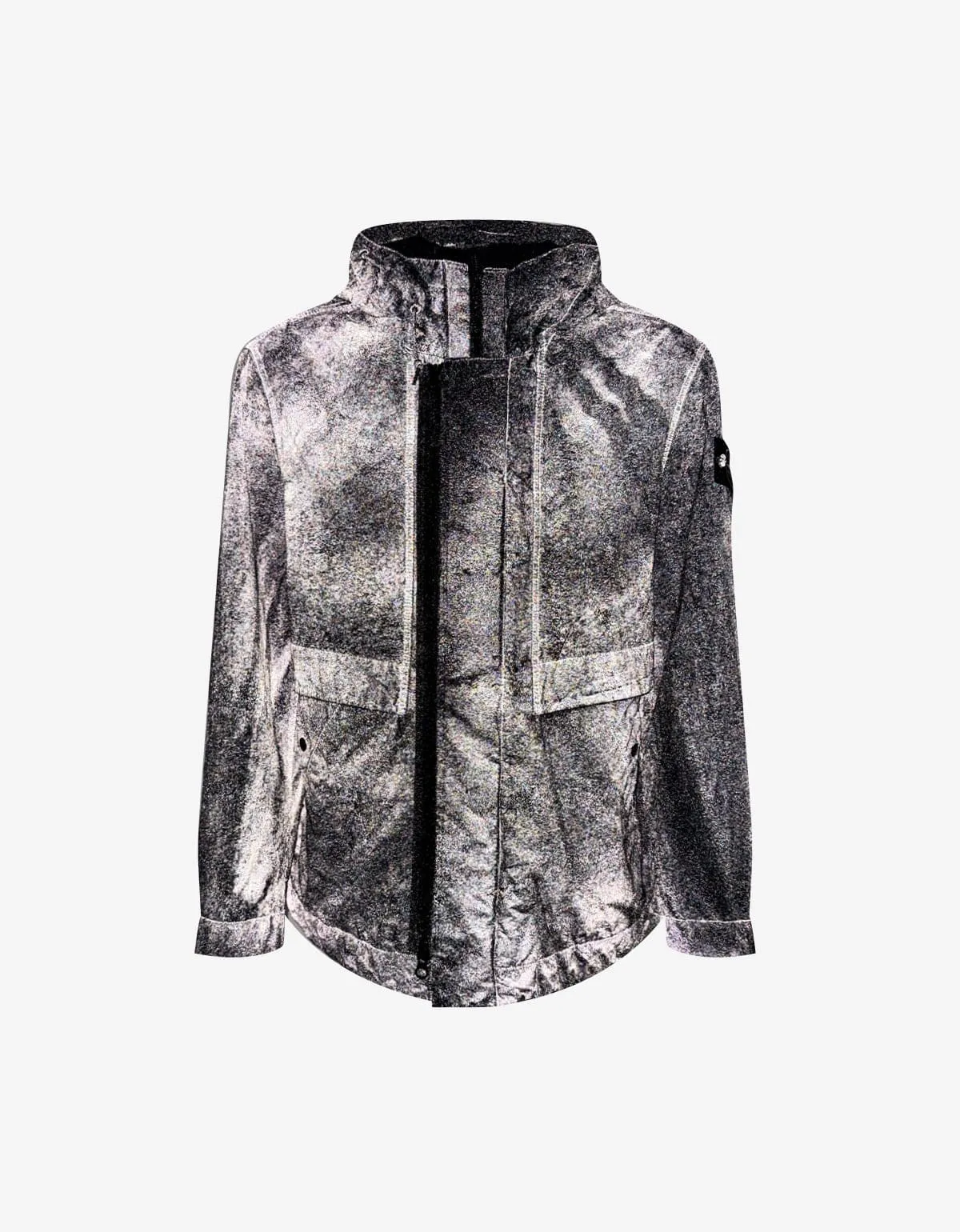 Stone Island Black Dense Nylon-TC Hand Spray Reflective Jacket sold by Zoo Fashions product image thumbnail 2