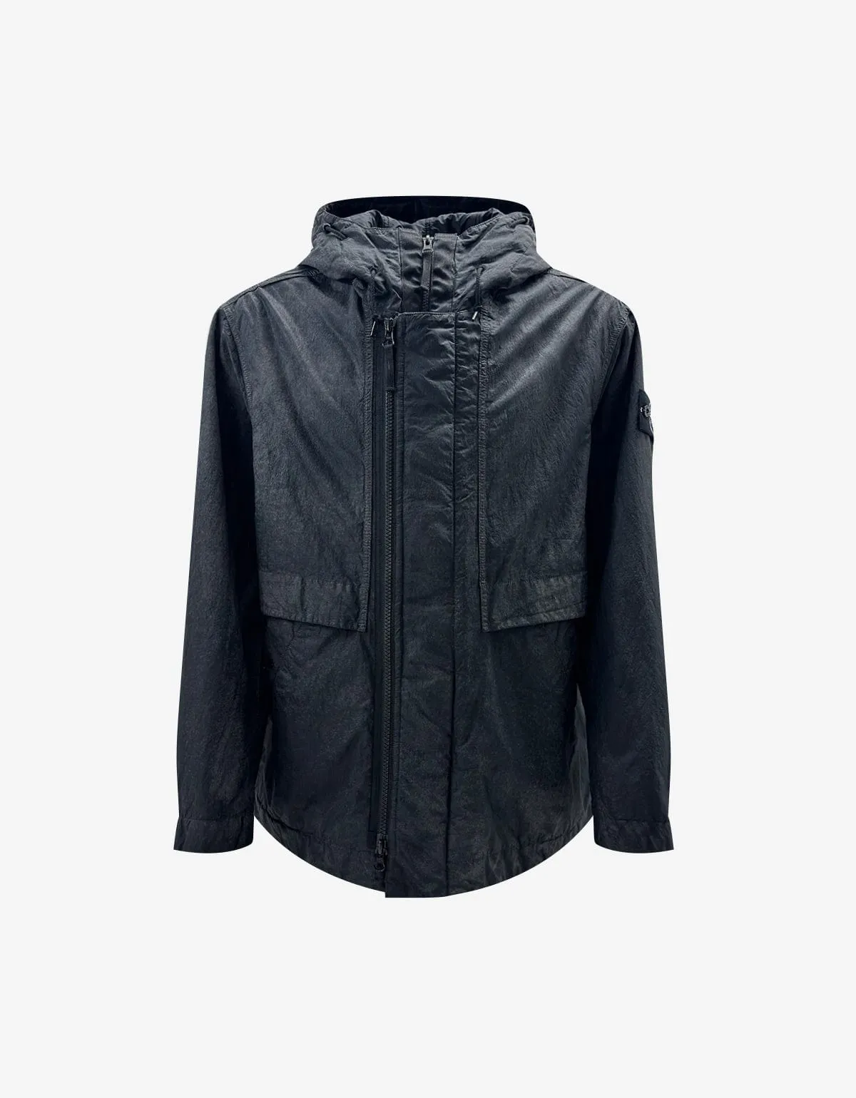 Stone Island Black Dense Nylon-TC Hand Spray Reflective Jacket sold by Zoo Fashions