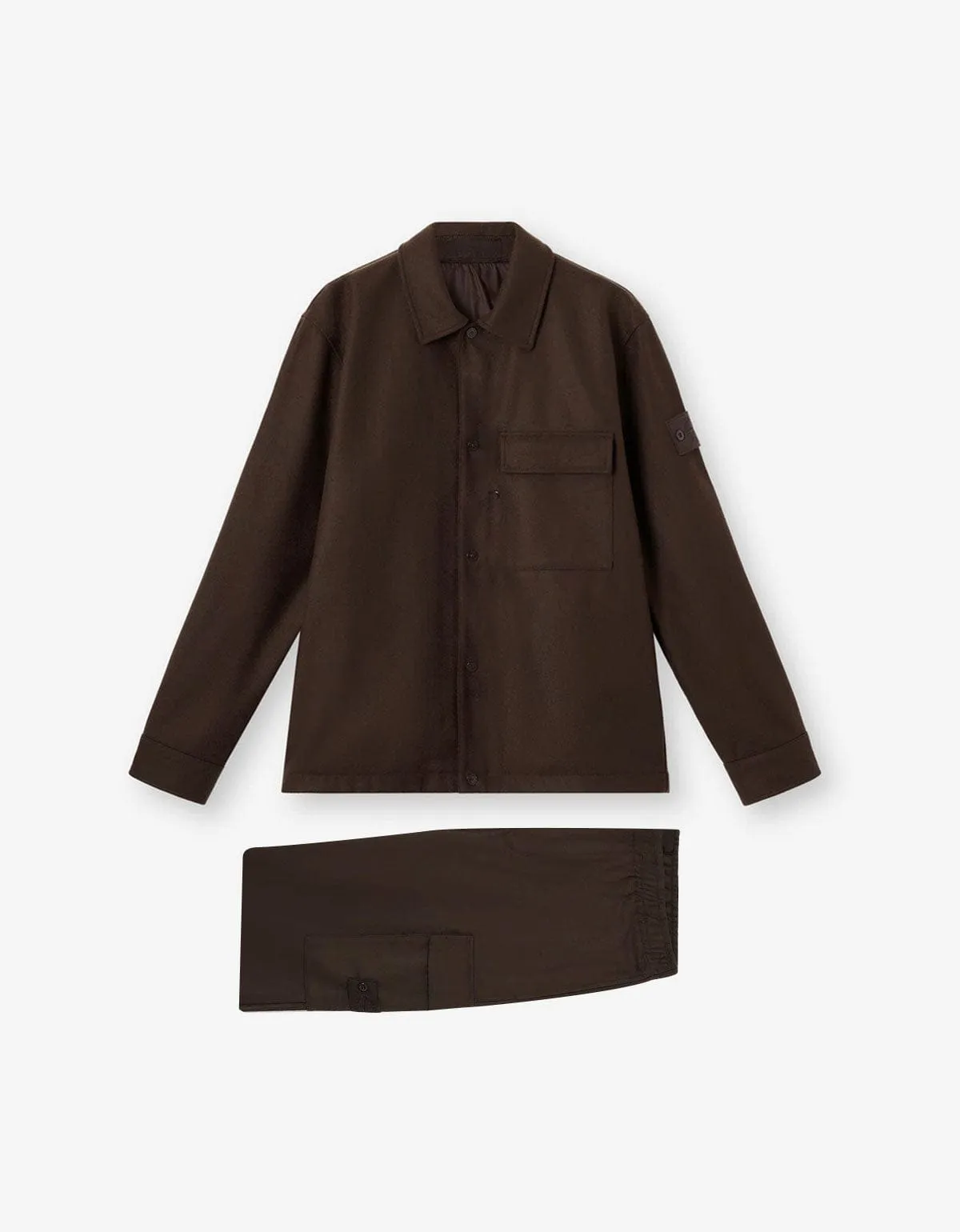 Stone Island Ghost Brown Wool Overshirt & Cargo Trousers sold by Zoo Fashions