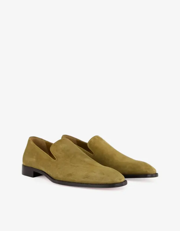 Christian Louboutin Beige Danny Flex Suede Loafers made by Christian Louboutin