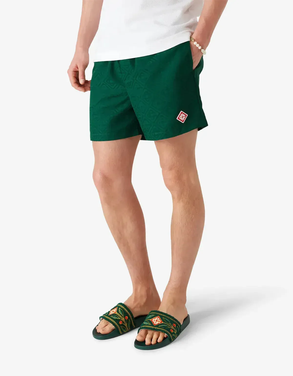 Casablanca Green Monogram Jacquard Swim Shorts sold by Zoo Fashions product image thumbnail 2