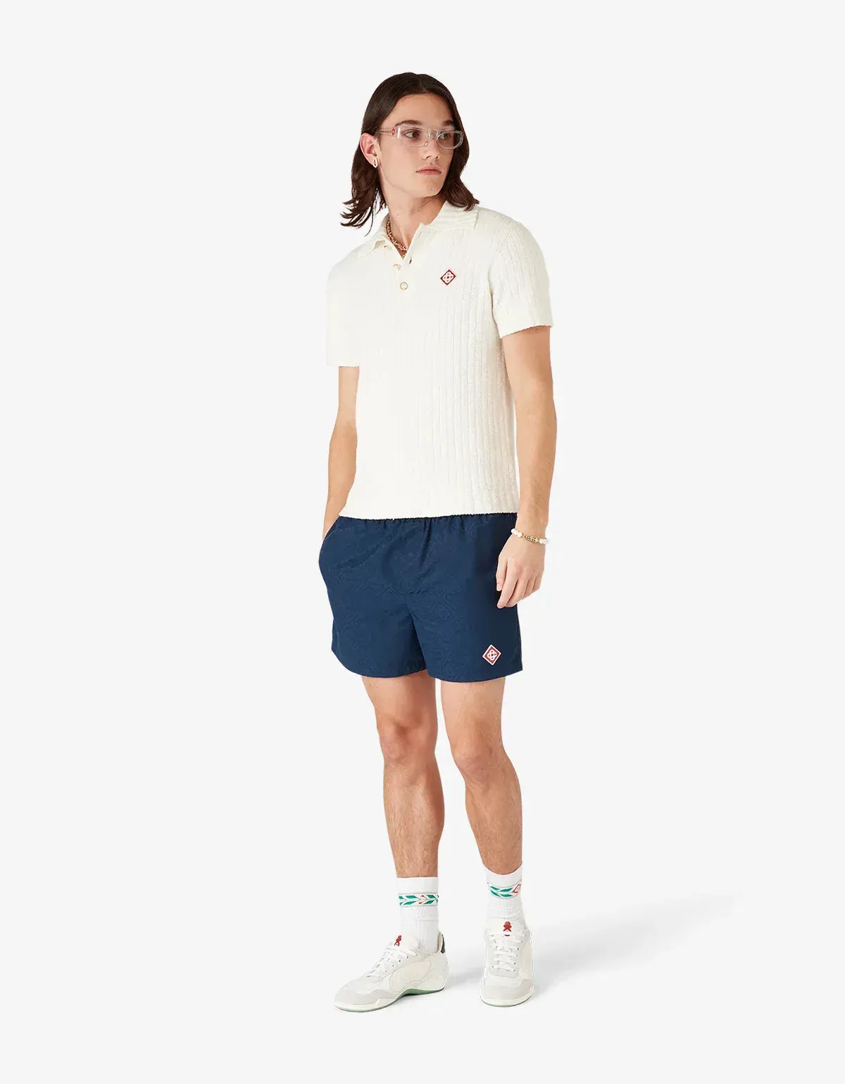 Casablanca Blue Monogram Jacquard Swim Shorts sold by Zoo Fashions product image thumbnail 2