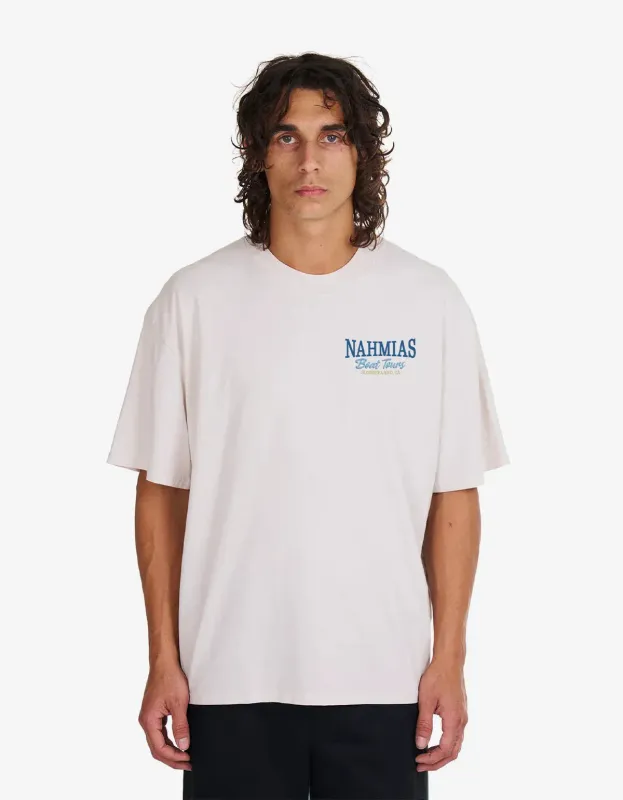 Nahmias White Boat Tours Boxy T-Shirt made by Nahmias