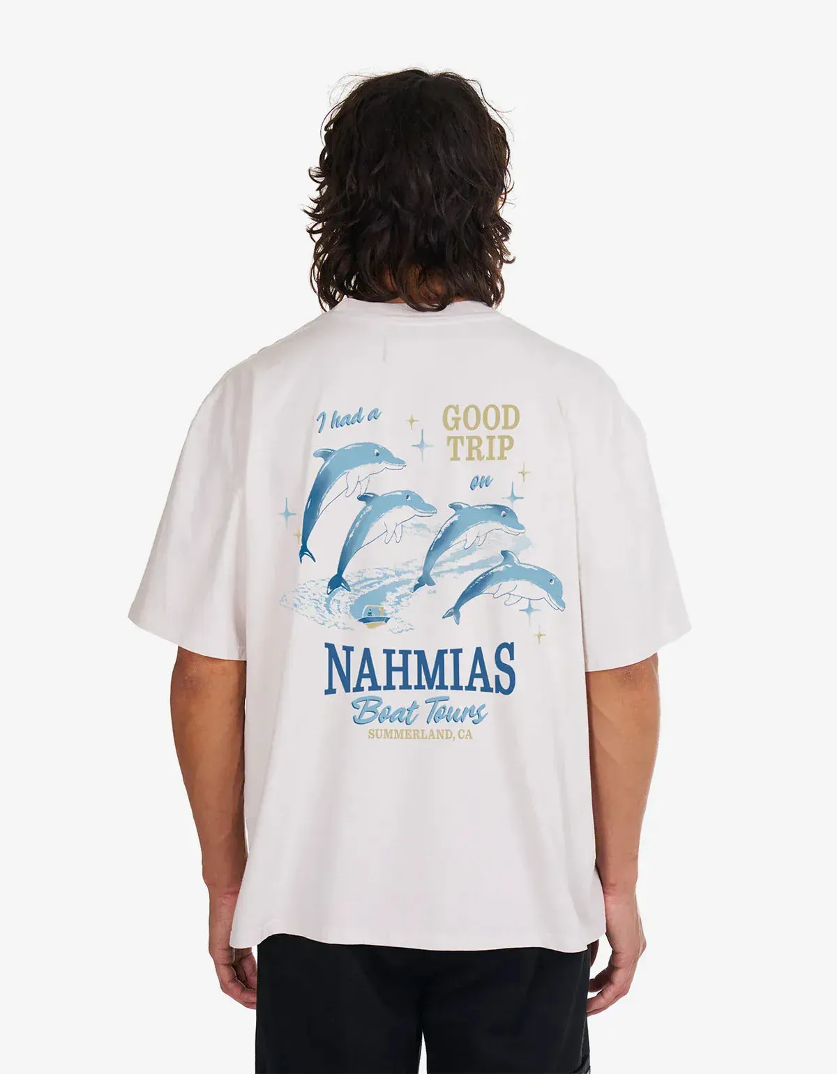 Nahmias White Boat Tours Boxy T-Shirt sold by Zoo Fashions product image thumbnail 2