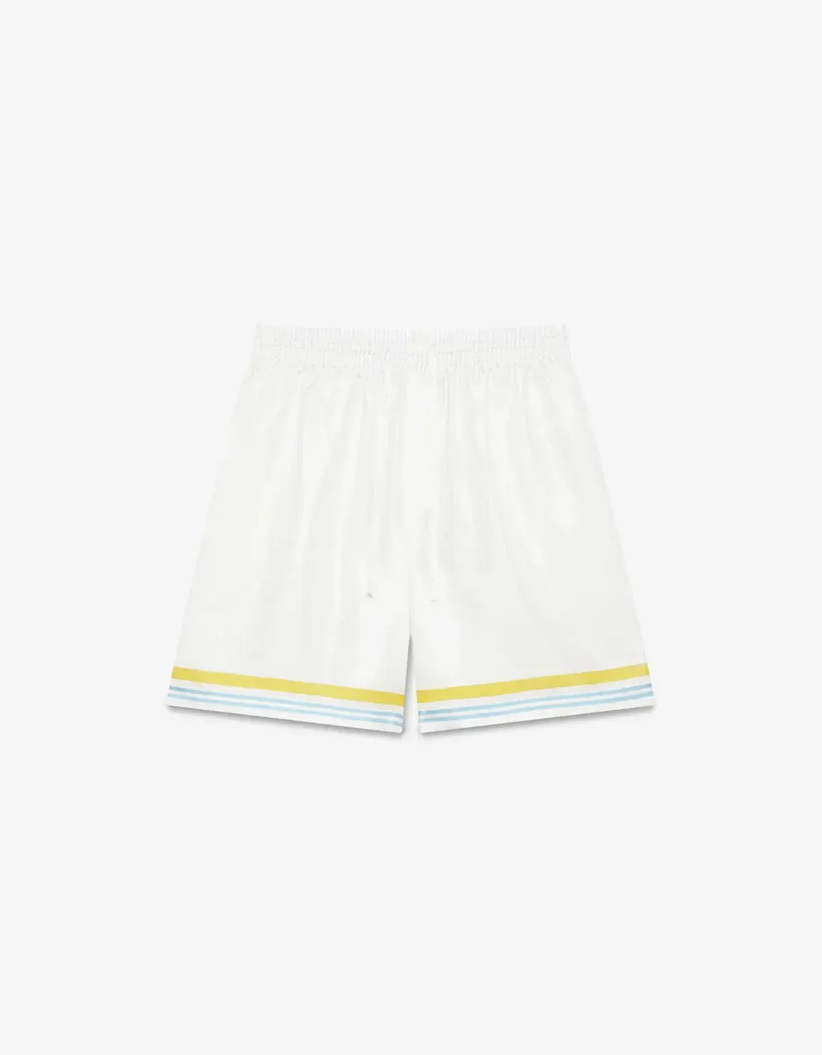 Casablanca White Tennis Landscape Silk Shorts sold by Zoo Fashions