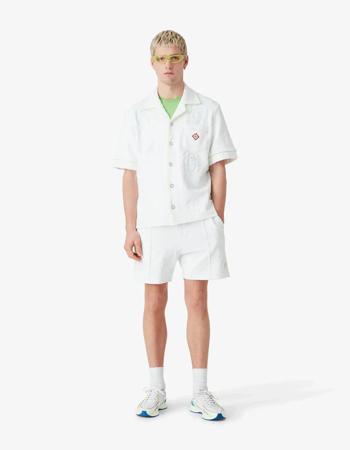 Casablanca White Towelling Monogram Short Sleeve Shirt sold by Zoo Fashions product image thumbnail 3