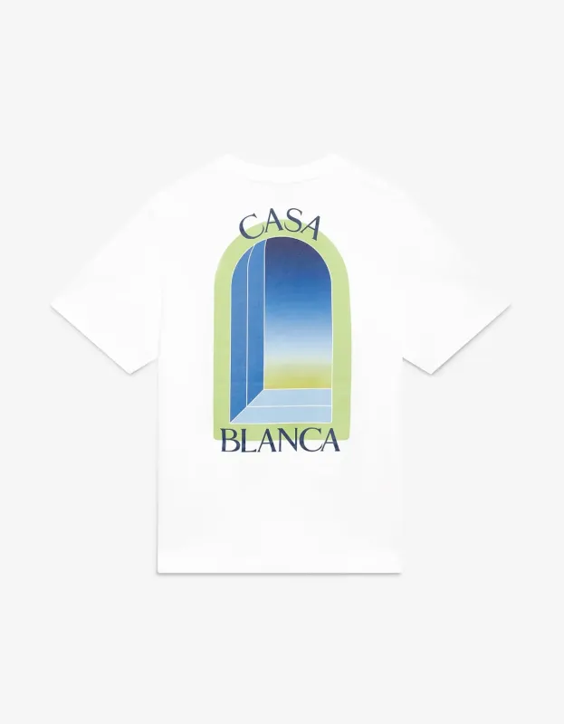 Casablanca White & Lime Arches Short Sleeve T‑Shirt made by Casablanca
