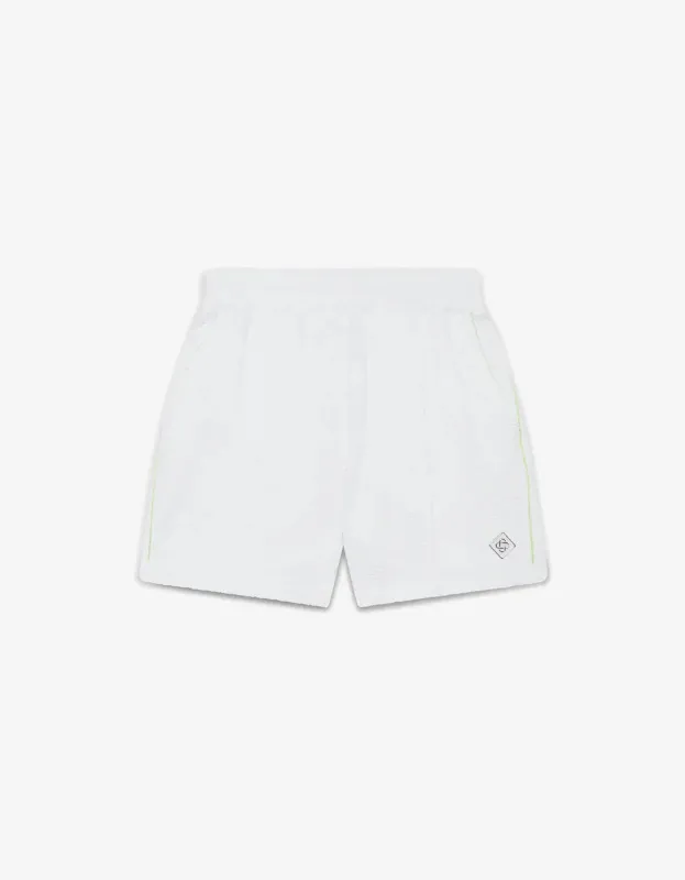 Casablanca White Towelling Monogram Short made by Casablanca
