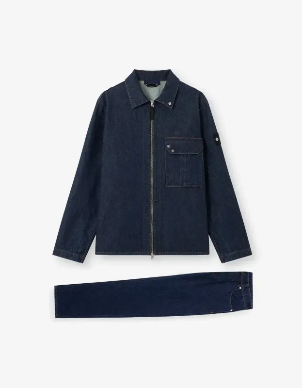 Stone Island Denim Research Indigo Denim-Rinsed Overshirt & Jeans made by Stone Island