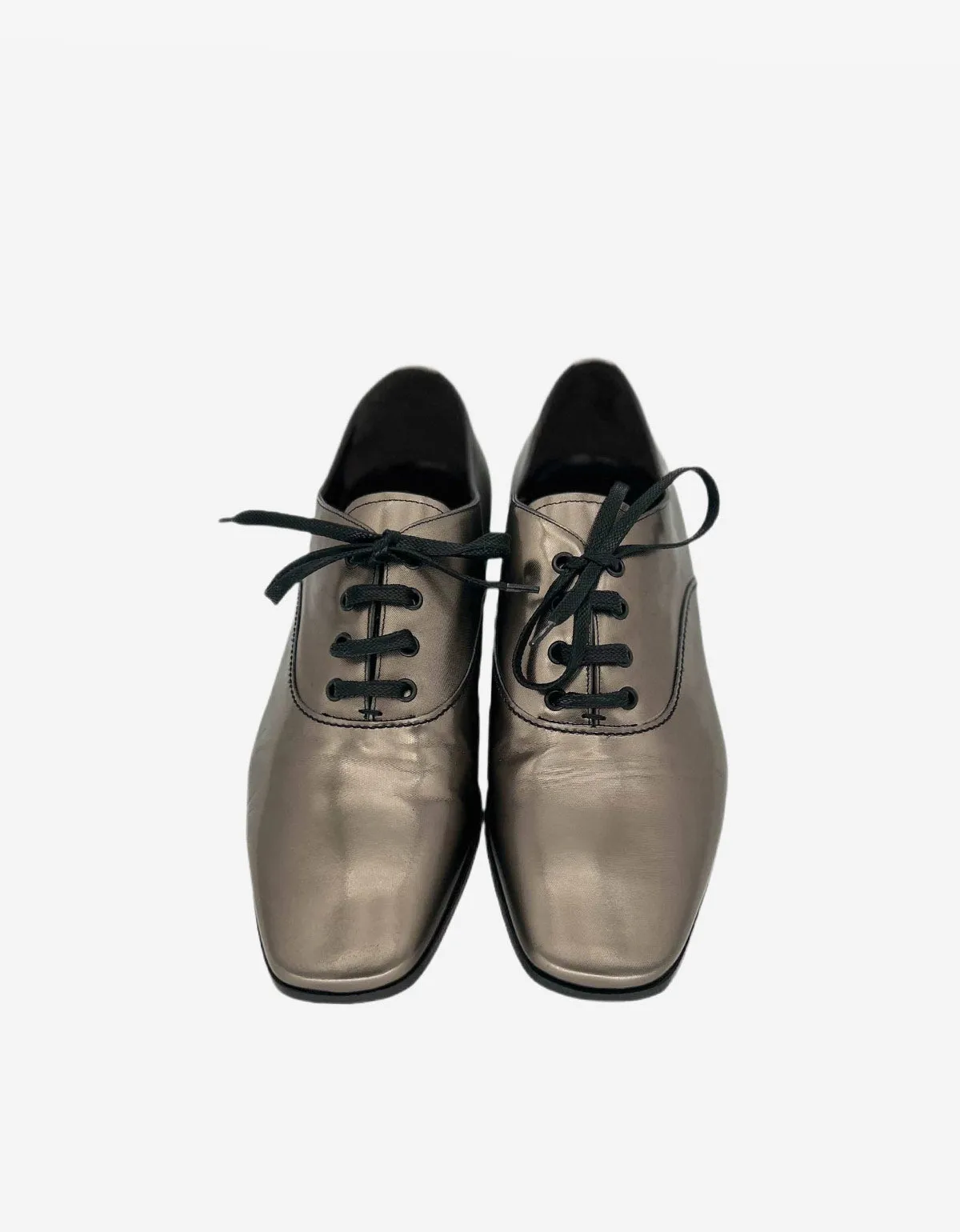 Lanvin Silver Oxford Shoe With Gros Grain Laces sold by Zoo Fashions product image thumbnail 4