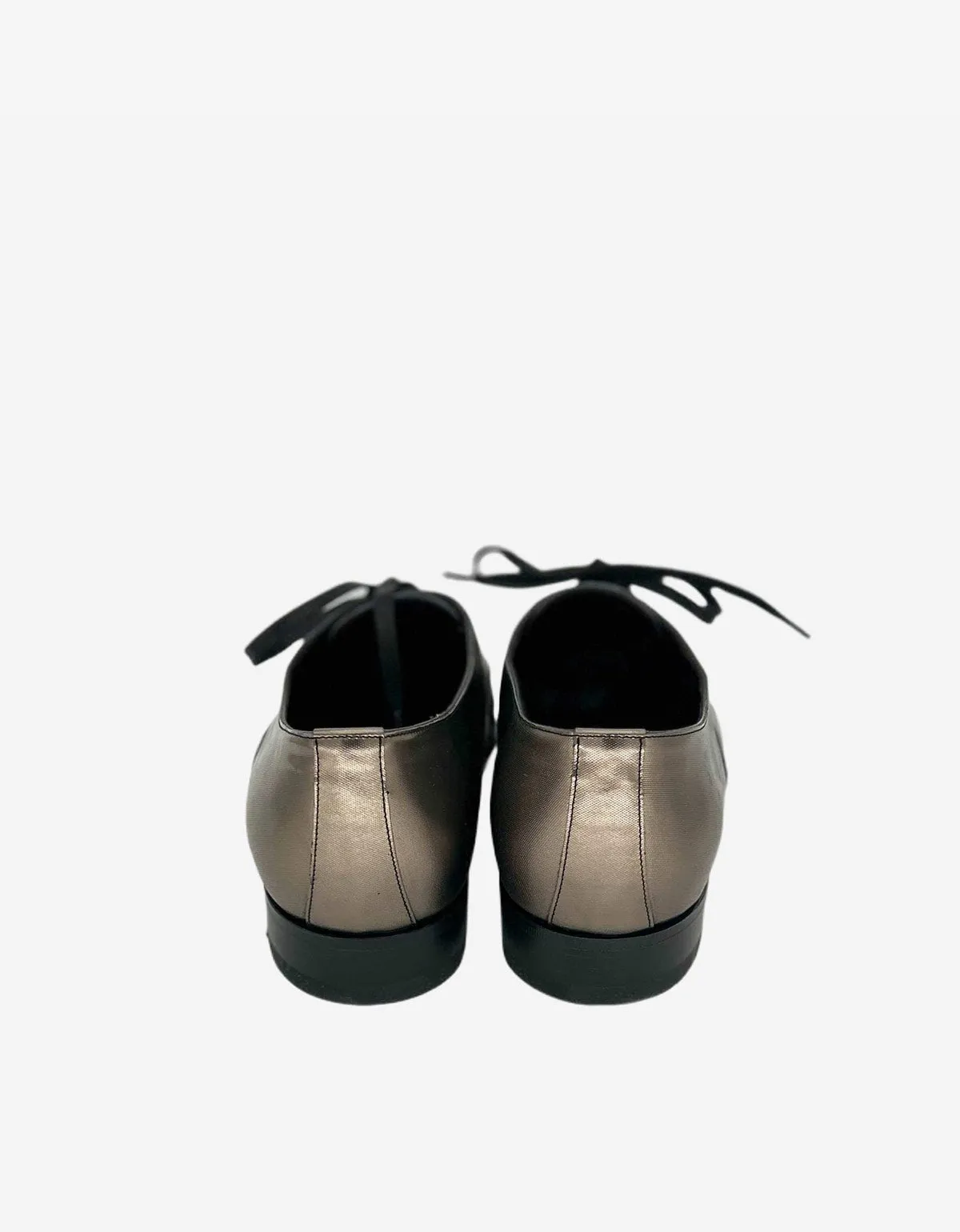 Lanvin Silver Oxford Shoe With Gros Grain Laces sold by Zoo Fashions product image thumbnail 5