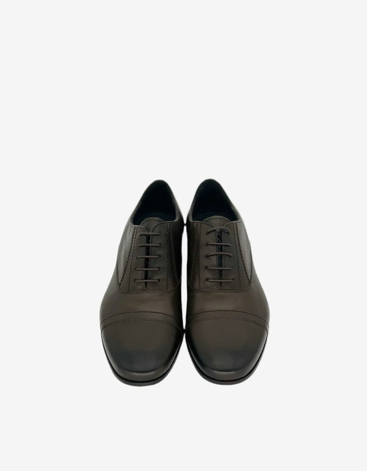 Lanvin Khaki Burnished Leather Oxford Shoes sold by Zoo Fashions product image thumbnail 3