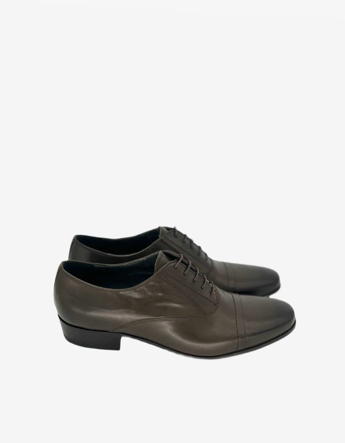 Lanvin Khaki Burnished Leather Oxford Shoes sold by Zoo Fashions product image thumbnail 2