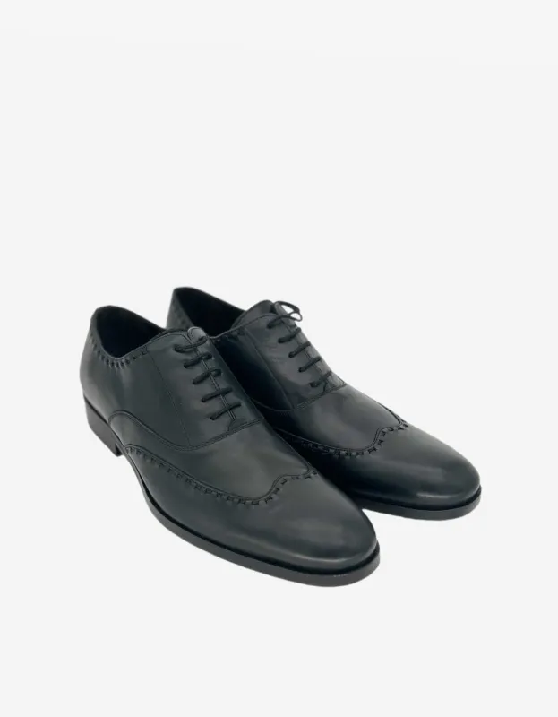 Lanvin Black Leather Contemporary Brogue Shoes sold by Zoo Fashions