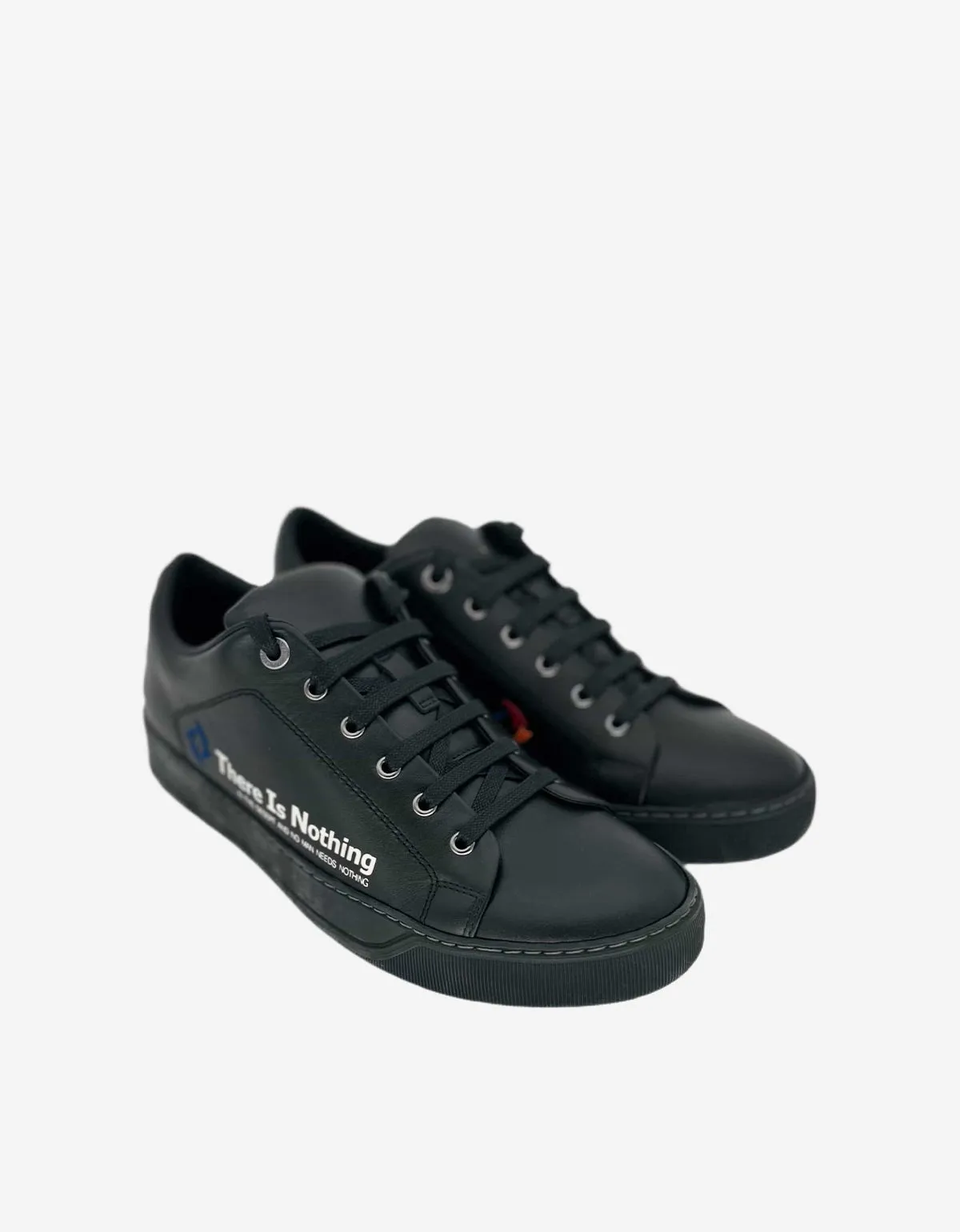 Lanvin Black 'There is Nothing' Leather Trainers sold by Zoo Fashions
