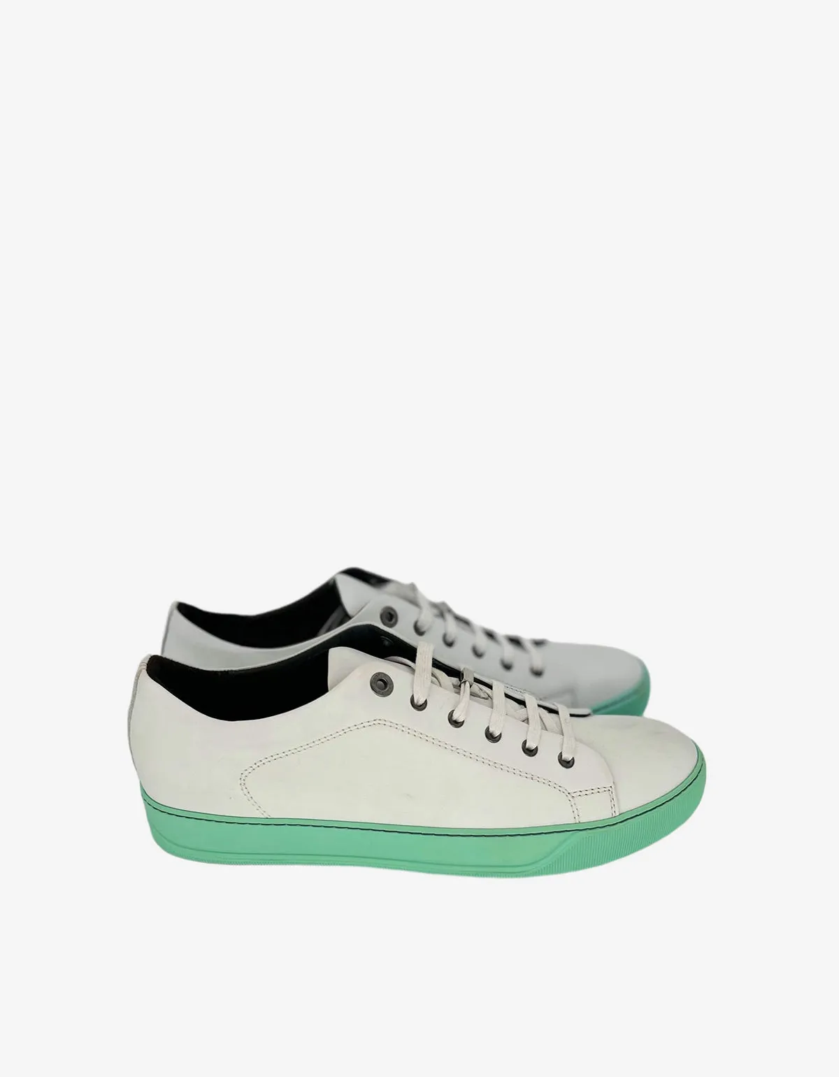 Lanvin White Leather Trainers with Mint Green Sole sold by Zoo Fashions product image thumbnail 2