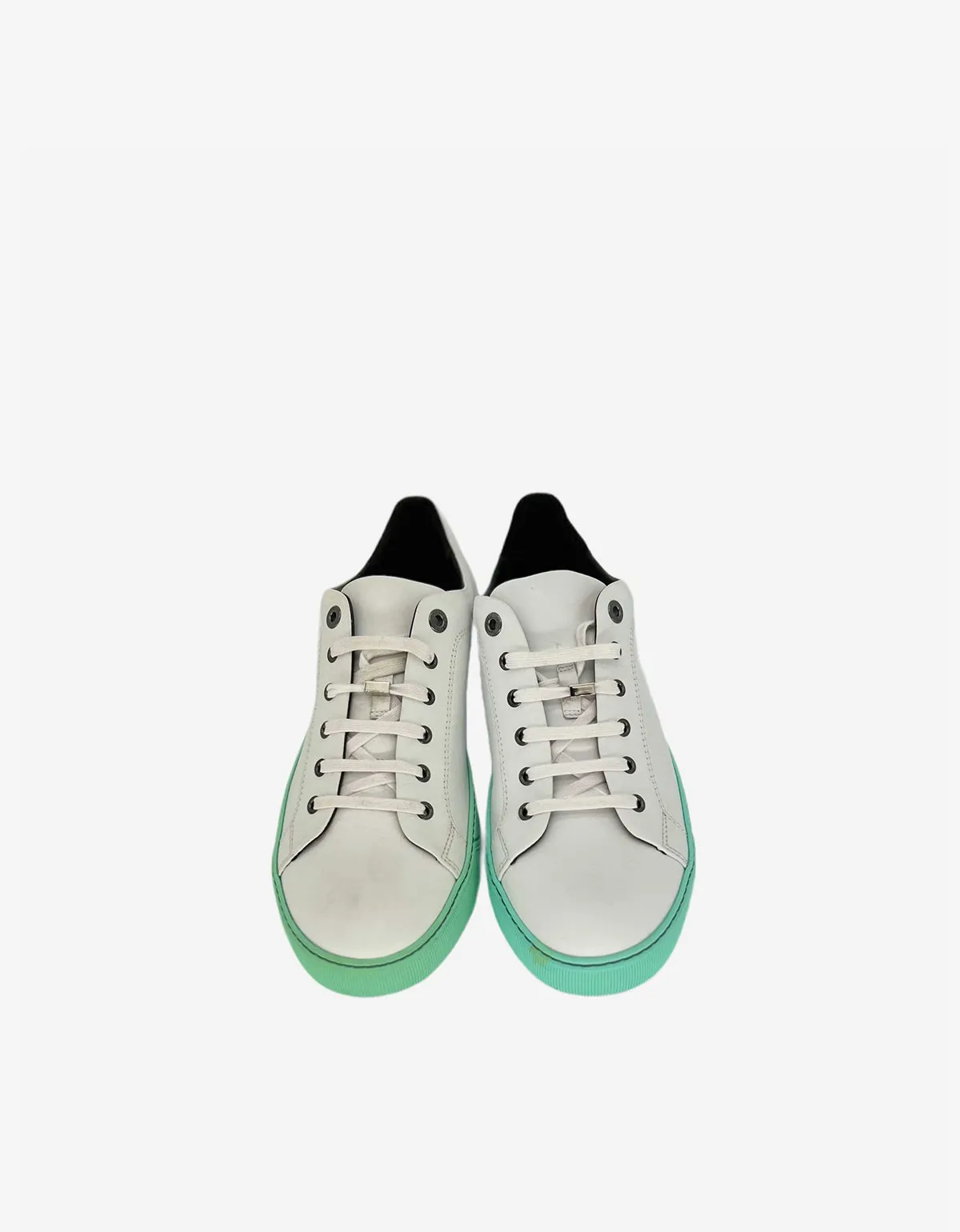 Lanvin White Leather Trainers with Mint Green Sole sold by Zoo Fashions product image thumbnail 3