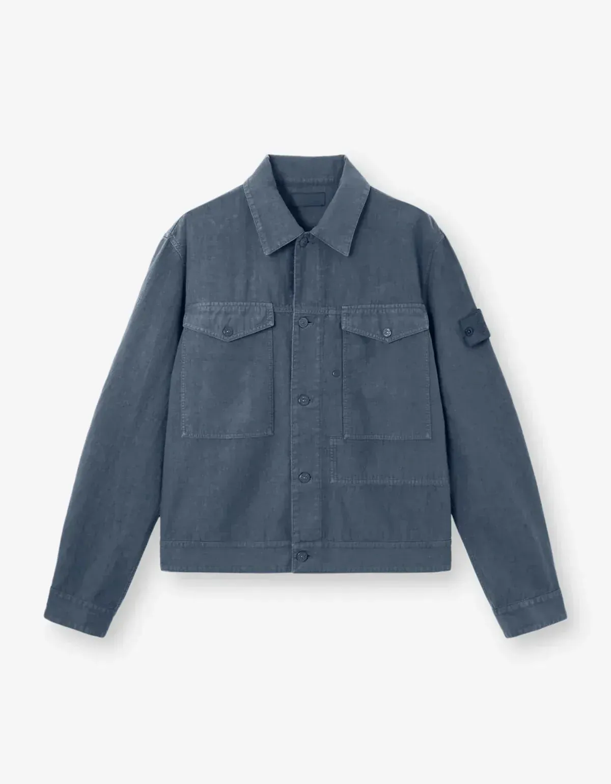 Stone Island Ghost Blue Bonded Linen-TC Jacket sold by Zoo Fashions