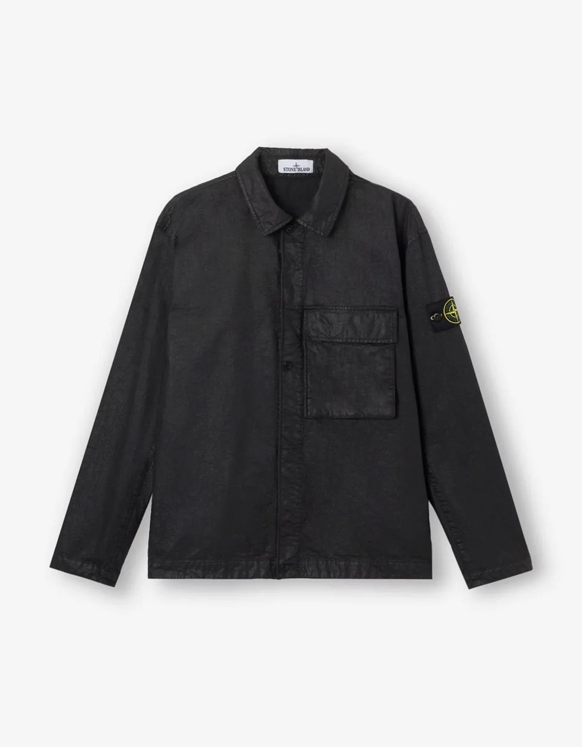 Stone Island Black Nylon Panama-TC Overshirt sold by Zoo Fashions