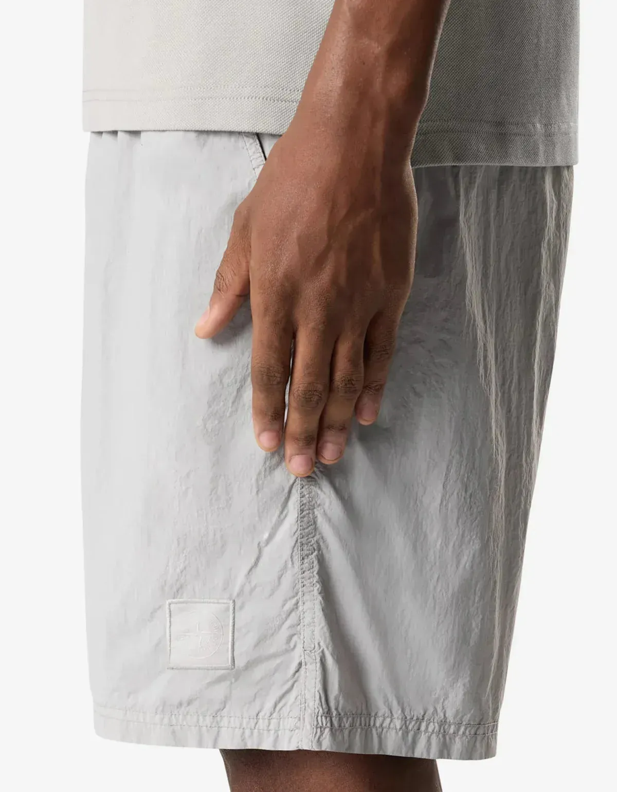 Stone Island Ghost Grey Compass Patch Swim Shorts sold by Zoo Fashions product image thumbnail 4