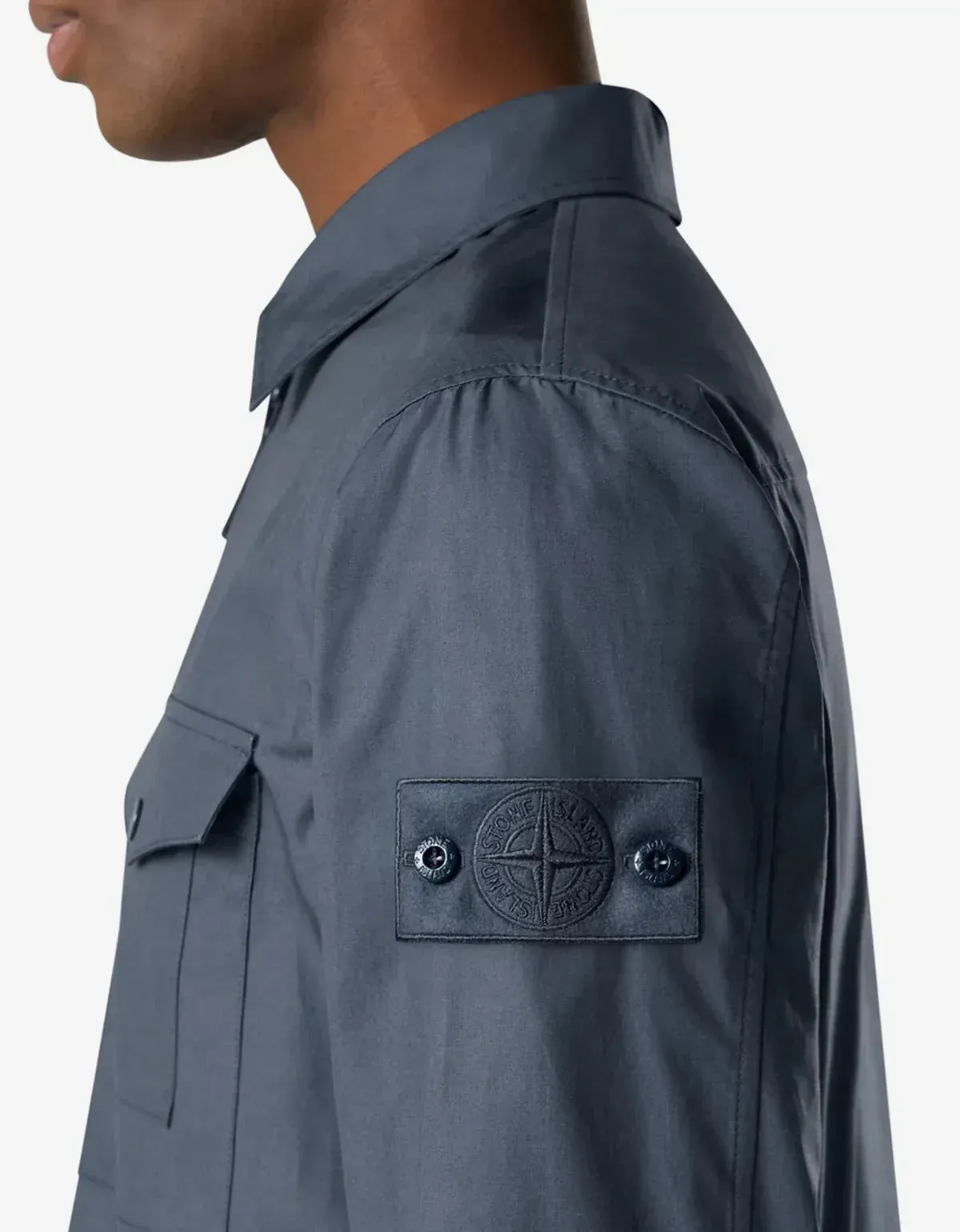 Stone Island Ghost Blue All-Weather Overshirt sold by Zoo Fashions product image thumbnail 3