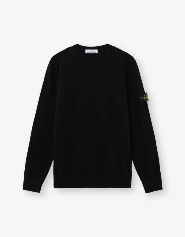 Stone Island Black RWS Geelong Wool Sweater sold by Zoo Fashions