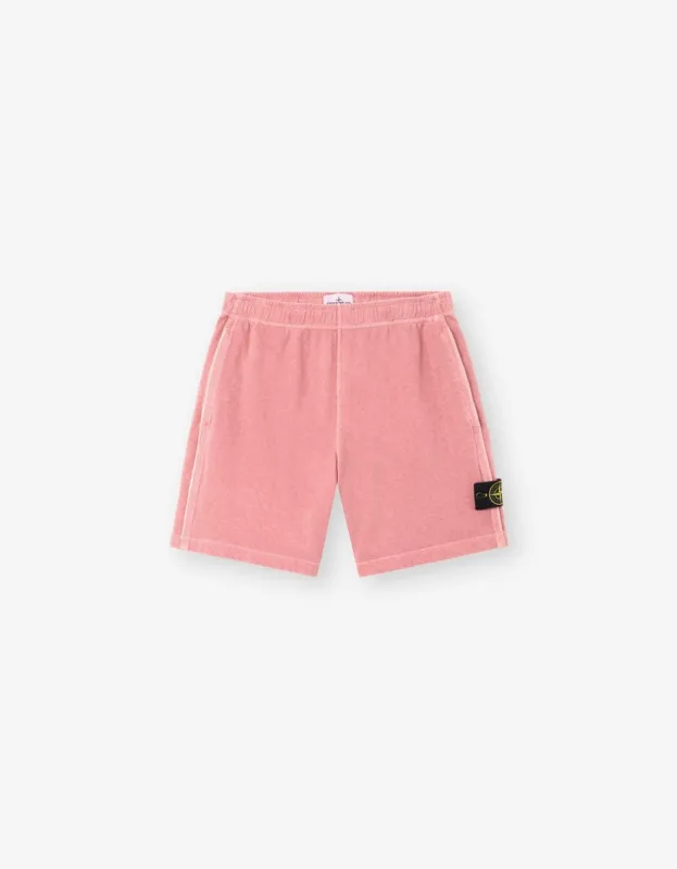 Stone Island Pink Old Effect Sweat Shorts made by Stone Island