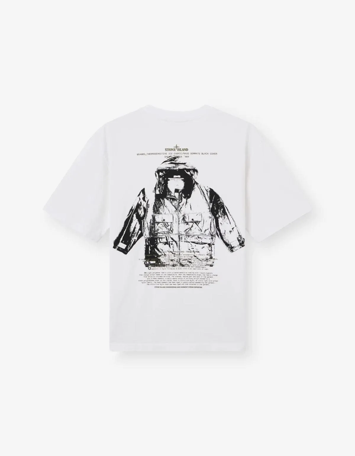Stone Island White Archivio Print T-Shirt sold by Zoo Fashions