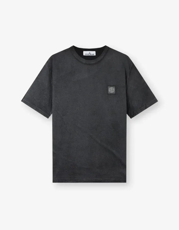 Stone Island Black Reflective Garment Lamination Compass Patch T-Shirt made by Stone Island
