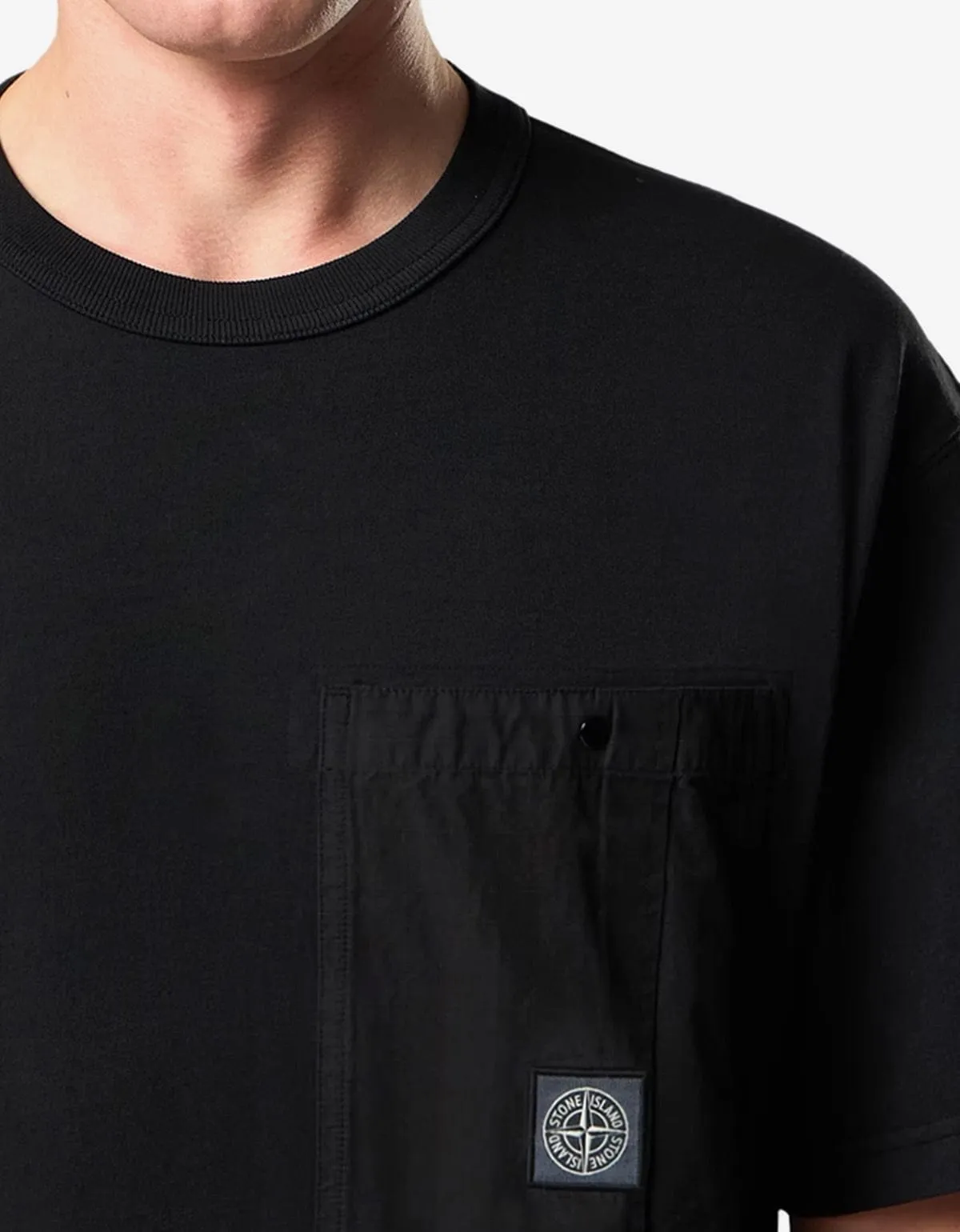 Stone Island Black Ripstop Chest Pocket T-Shirt sold by Zoo Fashions product image thumbnail 3