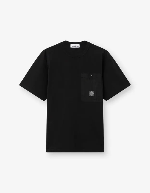 Stone Island Black Ripstop Chest Pocket T-Shirt sold by Zoo Fashions