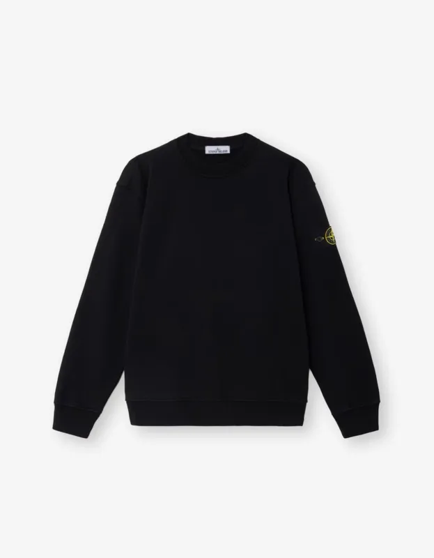 Stone Island Black Organic Cotton Sweatshirt sold by Zoo Fashions